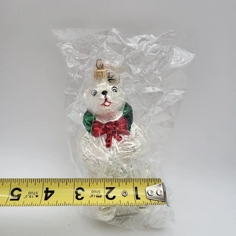 Christopher Radko 1995 Winter Wreath Polar Bear Glass Ornament ~New Sealed!